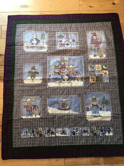 Moose Winter Quilt (Finished Quilt for Sale)